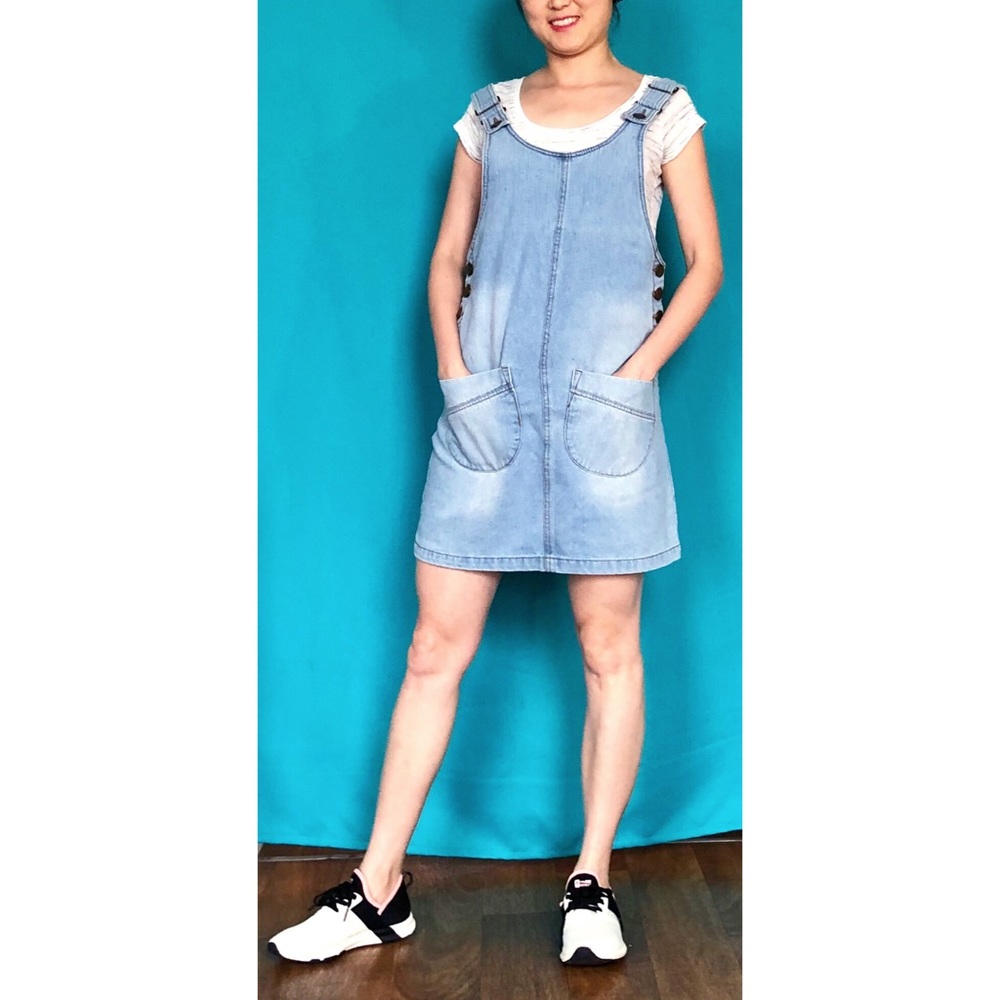 Suspender Skirt Denim Jean Dress